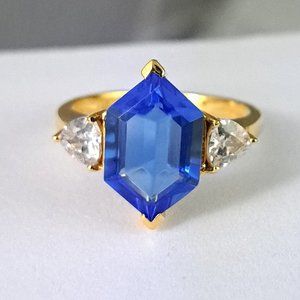 Hespera Blue and Clear Stone Ring